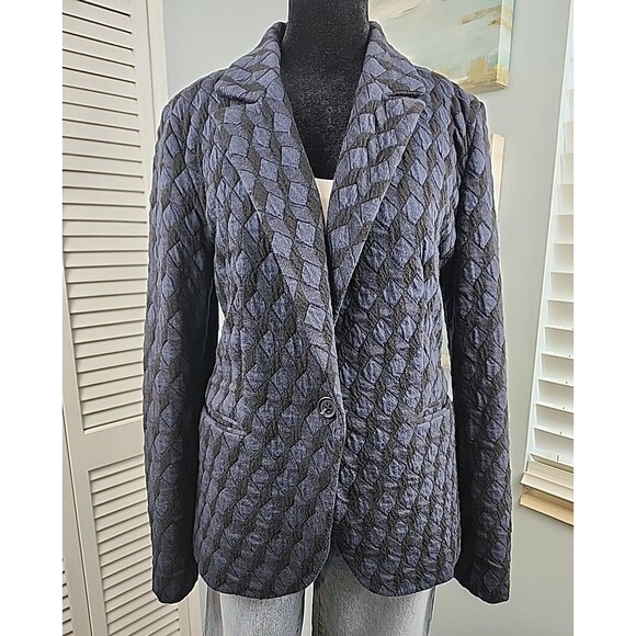 Elliott Lauren Blazer size 10 Quilted One Button Career Casual Designer Stretch - Picture 1 of 7
